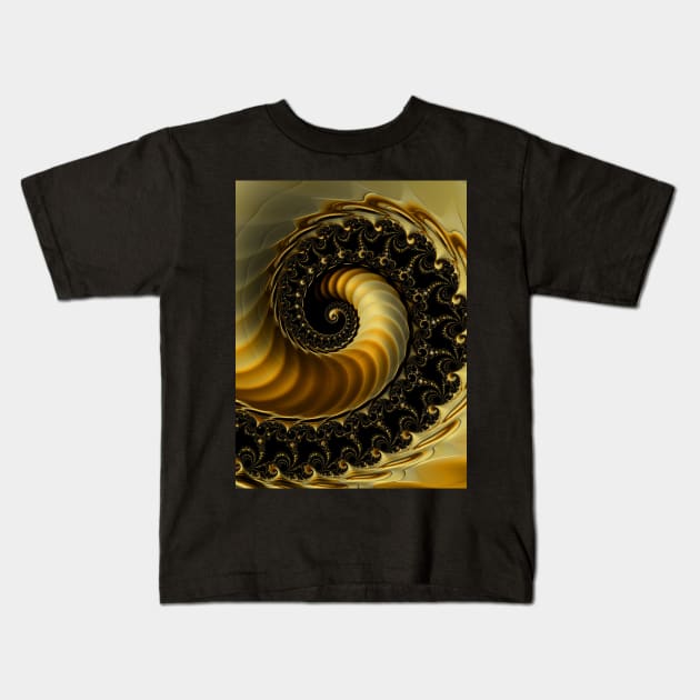 Golden Spiral Kids T-Shirt by Mistywisp